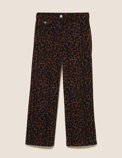 Pantalon taille haute marron femme