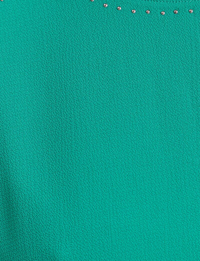 T-shirt bi-mati&egrave;re manches courtes vert menthe femme