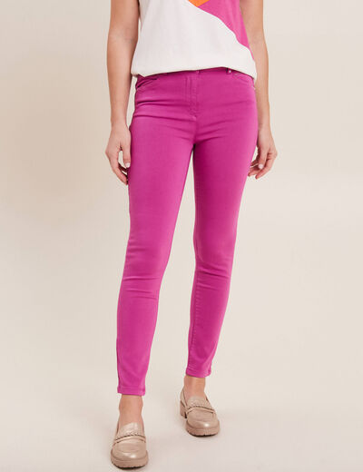 Pantalon ajusté taille haute violet femme