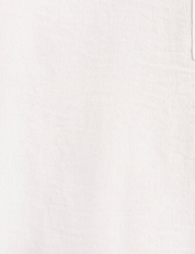 Blouse fluide manches courtes ecru femme