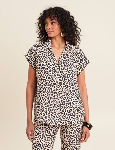 Chemise sans manches sable femme