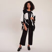 Pantalon coupe large &agrave; pinces noir femme
