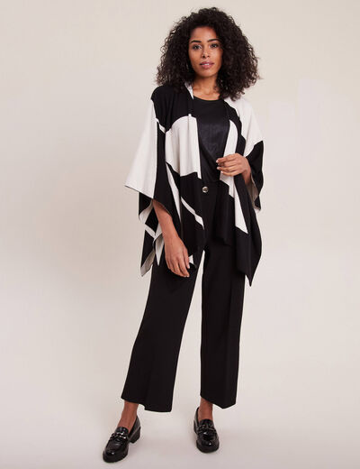 Pantalon coupe large &agrave; pinces noir femme