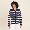 Veste r&eacute;versible en maille bleu femme