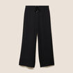 Pantalon large taille haute noir femme