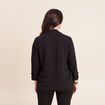 Veste longue droite col tailleur noir femme