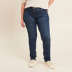 Jean coupe ajust&eacute;e long denim brut femme