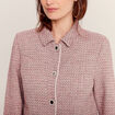 Veste droite boutonnée rose clair femme