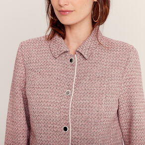Veste droite boutonnée rose clair femme