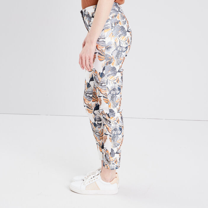 Pantalon ajusté 7/8ème ecru femme
