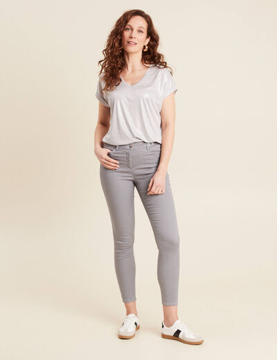 Pantalon magique Le L&eacute;ger coupe ajust&eacute;e denim gris clair femme