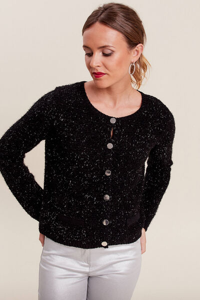 Gilet manches longues noir femme