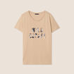 T-shirt sequins manches courtes sable femme