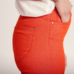 Pantacourt droit taille haute orange femme