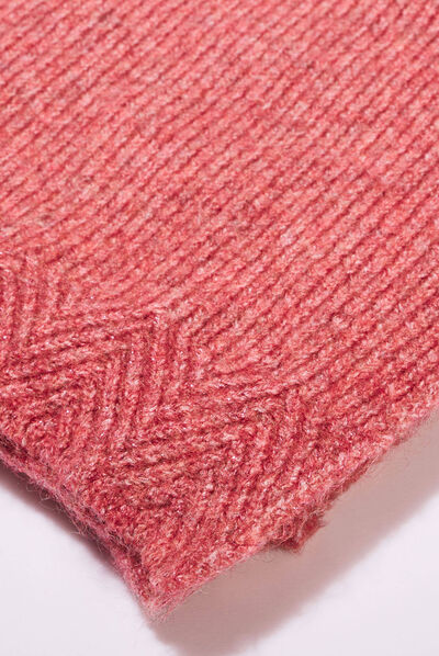 Lot bonnet et écharpe rose framboise femme
