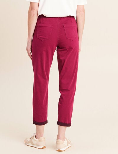 Pantalon coupe mom 7/8&egrave;me rouge fonc&eacute; femme