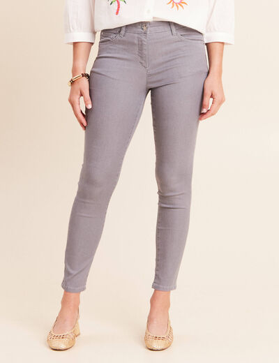 Jean magique Le L&eacute;ger coupe ajust&eacute;e denim gris femme
