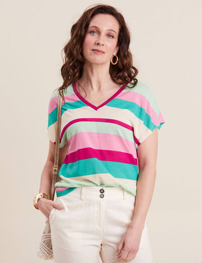 T-shirt manches courtes rose femme