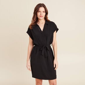 robe droite ceinture nouee noir femme Robe droite ceinture nouée noir femme