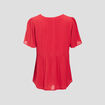 Blouse manches courtes rose framboise femme