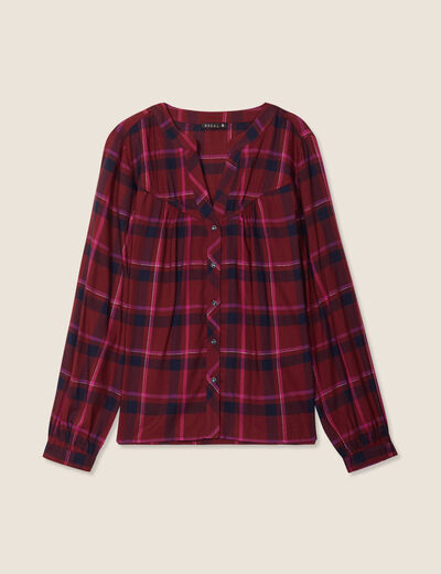 Blouse manches longues rose framboise femme