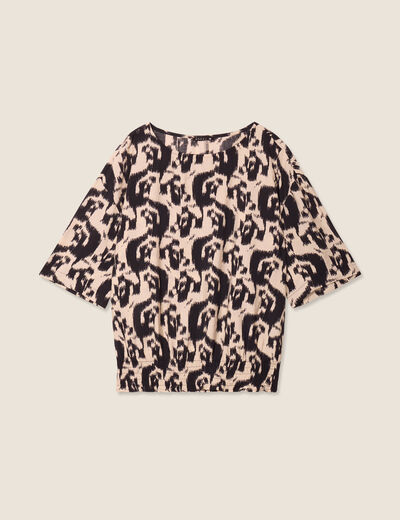 Blouse manches 3/4 noir femme