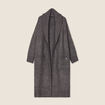 Gilet long manches longues gris foncé femme