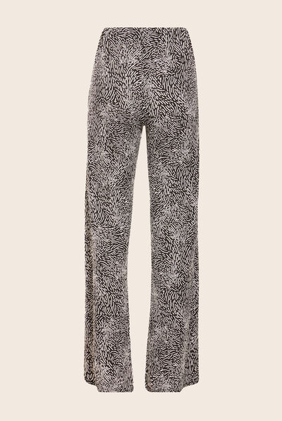 Pantalon flou droit noir femme