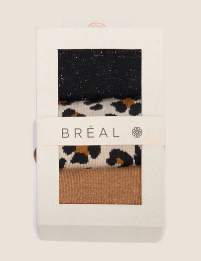 Coffret lot de 3 paires de chaussettes ecru femme