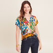 Blouse manches courtes multicolore femme