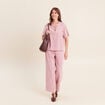 Blouse structur&eacute;e rose femme