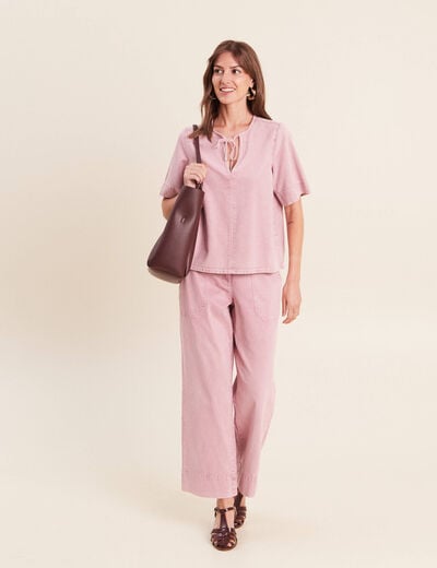 Blouse structur&eacute;e rose femme