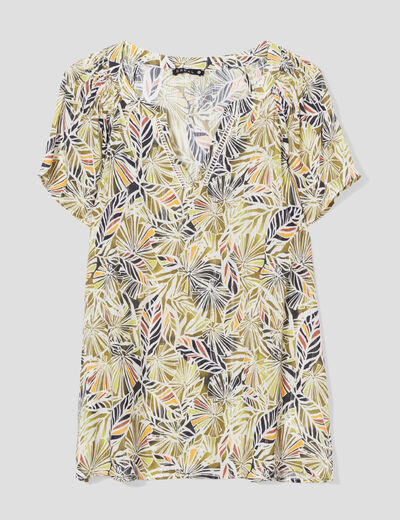 Blouse manches courtes vert femme