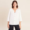 Chemise manches 3/4 ecru femme