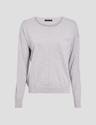 Pull manches longues gris clair femme