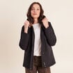 Parka doubl&eacute;e avec capuche noir femme