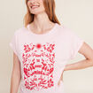 T-shirt manches courtes rose femme