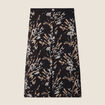 Jupe réversible midi droite fendue noir femme