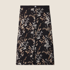 jupe reversible midi droite fendue noir femme Jupe réversible midi droite fendue noir femme