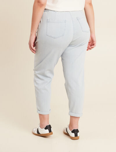 Jean coupe mom 7/8&egrave;me denim bleach femme