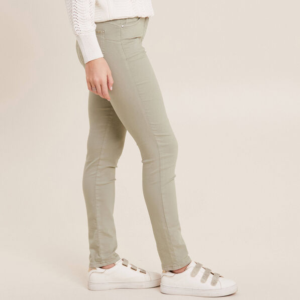 Pantalon léger taille standard long vert clair femme