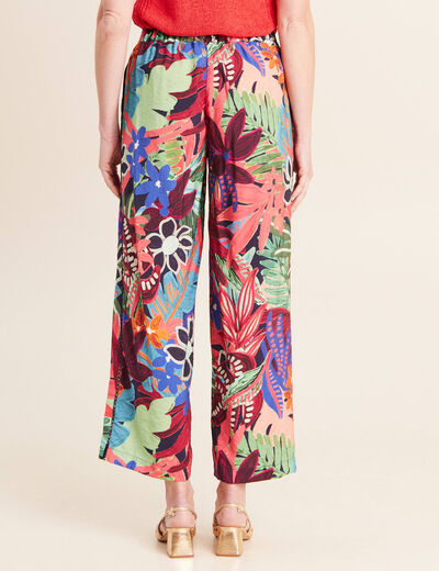 Pantalon large 7/8&egrave;me taille standard multicolore femme