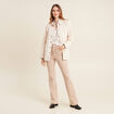 Jean bootcut taille haute denim beige femme