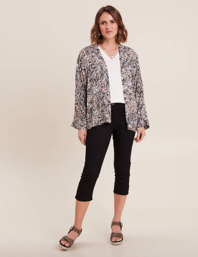 Kimono manches longues noir femme