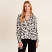 Chemise droite fluide manches longues blanc femme