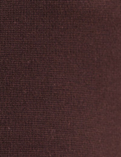 Legging 7/8&egrave;me taille bascul&eacute;e en maille marron fonc&eacute; femme