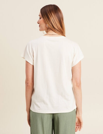 T-shirt manches courtes ecru femme