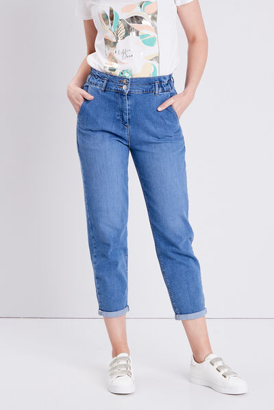 Jean slouchy 7/8ème denim stone femme