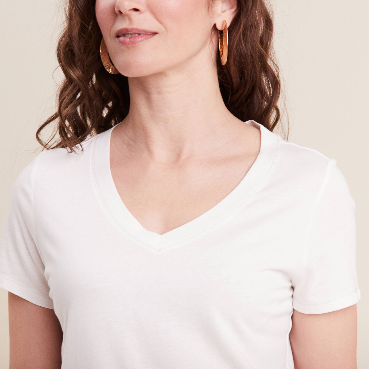 T-shirt manches courtes ecru femme