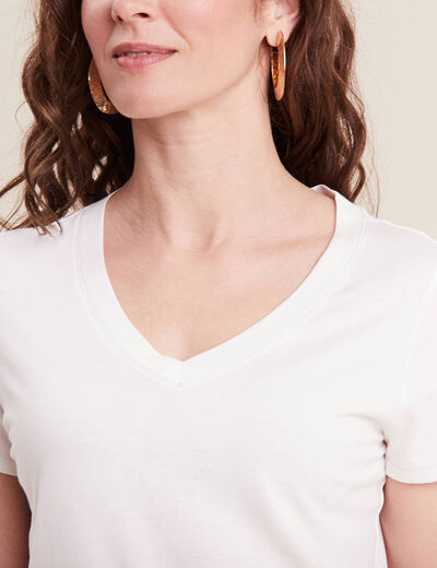 T-shirt manches courtes ecru femme